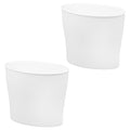 iDesign Small Oval Trash Can - Ideal for Bathroom or Home Office - Set of 2 - White - Made in USA