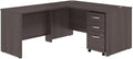 Bush Business Furniture Office 500 U Shaped Executive Desk with Drawers and Hutch, 72W, Black Walnut