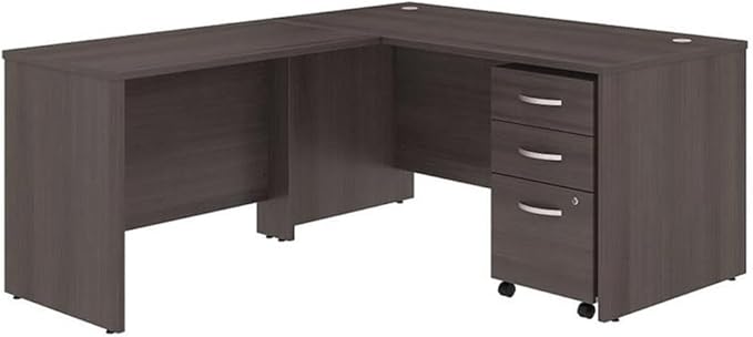 Bush Business Furniture Office 500 U Shaped Executive Desk with Drawers and Hutch, 72W, Black Walnut