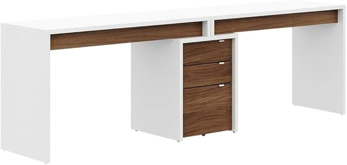 White 3-Piece Home Office Set with Multi-Purpose Storage Desks, Durable Wooden Construction, Modern Design for Workspace Organization