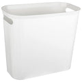 rejomiik Small Trash Can, 3.5 Gallon Garbage Can Slim Waste Basket Plastic Trash Bin Container with Handles for Bathroom, Bedroom, Home, Office, Dorm Room, Kitchen, Rectangular, White