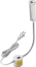 LED Sewing Machine Light,30 LED Magnetic Mount Drill Press Light with Flexible Silone Coating Gooseneck for Sewing Machine, Drill Presses, Desks, Music Stands, Craft, Workbenches, Lathes Lamps (White)