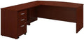 Series C 72" W Bow Front L-Shaped Desk with Return and Mobile Cabinet-Mahogany