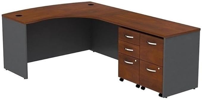 Bush Business Furniture Series C 36W 5 Shelf Bookcase with Doors in Hansen Cherry