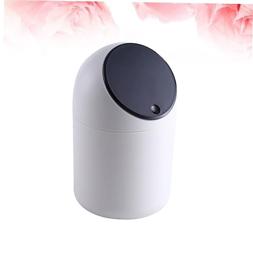 DECHOUS 2 Pcs Desktop Waste Container Black Mini Trash Can Desk Trash Can Simple Chic Design