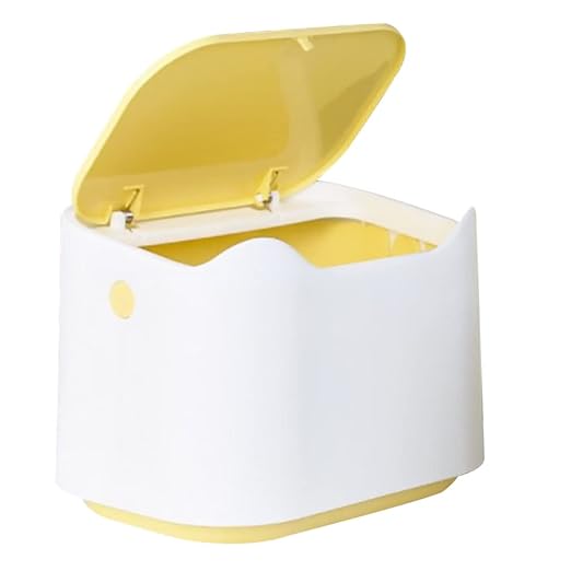Desktop Trash Can Lid Waste Container for Desk Lightweight Press Cover Garbage Bin Compact Slim Design for Office Bedroom Kitchen Easy to Move