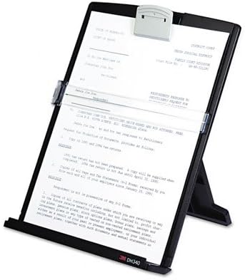 Fold-Flat Freestanding Desktop Copyholder Plastic 150 Sheet Capacity Black