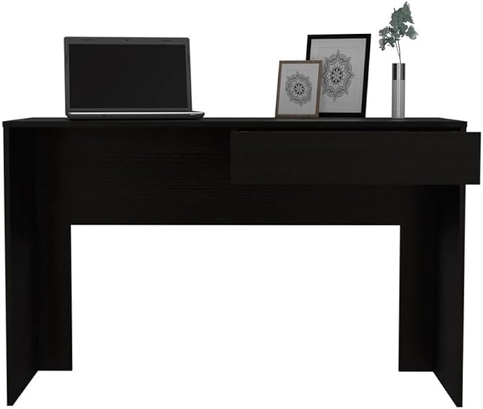Home Square 2-Piece Set with Writing Desk and 4 Shelves Bookcase in Black