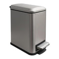 Small Bathroom Trash Can with Lid, Trash Can with Removable Liner, Soft Close lid & Step Pedal, Stainless Steel Trash Bin for Bathroom,Bedroom,Home Office (Grey, 1.3 Gallon)