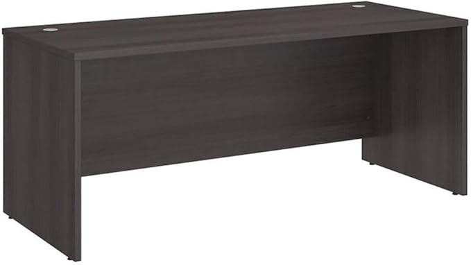 Pemberly Row Set of 2 Office Desk & 5-Shelf Bookcase in Storm Gray