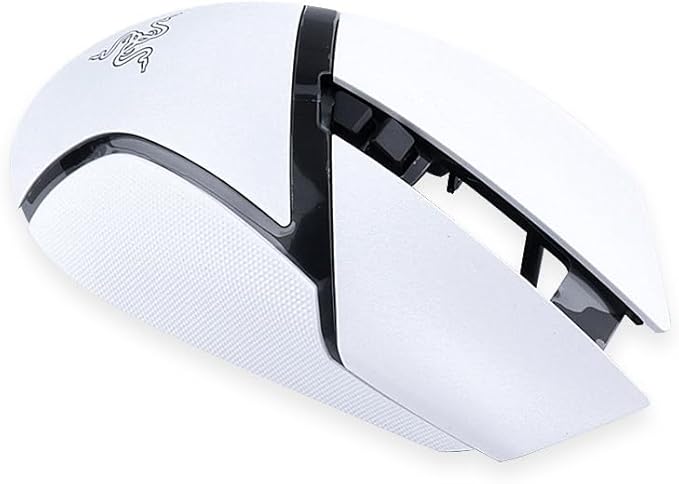 Razer Basilisk V3 Wired Gaming Mouse Case - Top Case Shell Housing with Mice Feet Sticker Replacement (White)