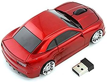Jinfili Car Shape Wireless Mouse Ergonomic Optical Mice USB Receiver 3D 2.4GHz 1600DPI for PC Laptop Computer