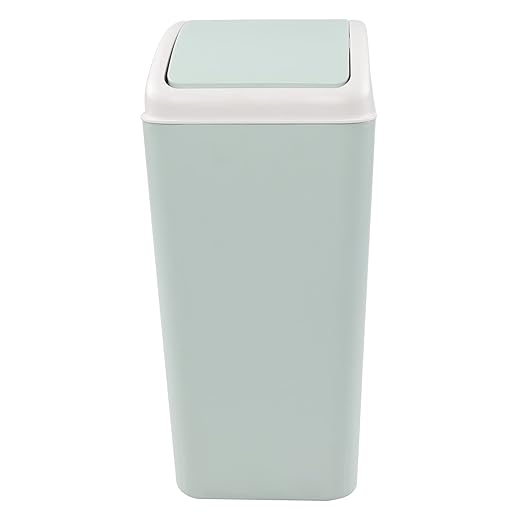 4.2 Gallon Swing Lid Trash Can, Plastic Waste Bin Garbage with Lid, Green