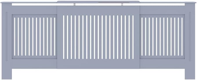 MDF Radiator Cover Cabinet Shelf, Heater Heating Side Stand Radiator Cover Living Room Furniture Decor, Gray 80.7"x8.1"x32.1",-453
