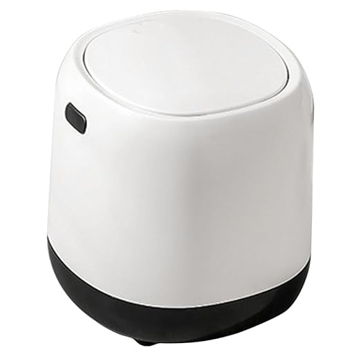 Slim Trash Can Lid Mini Trash Bin for Desk Office Wastebasket Press Type Reusable Bathroom Garbage Can Plastic Desktop Waste Bin