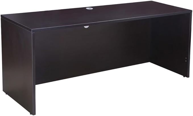 Boss Office Products Belarus Executive U-Shape Curved Bow Desk with Hutch and File Storage Pedestal, 71", Mocha