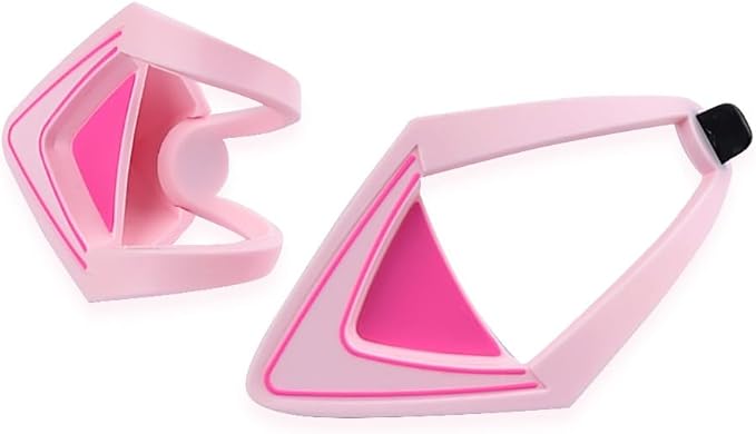 Glow in Dark Silicone Cat Kitty Ears Lovely Fluorescent Cat Ears Compatible for Bose/Razer/HyperX/Corsair/SteelSeries Arctis/Edifier Gaming Headphones (Pink)