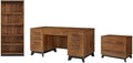 Pemberly Row Set of 3 Fully Assembled Office Desk & Filing Cabinet & Bookcase