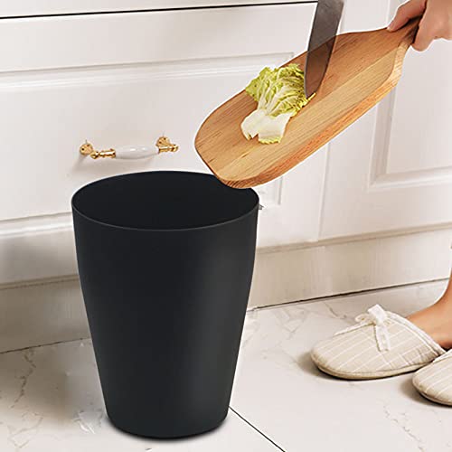 Feisco Small Trash Can,Plastic Round Bathroom Wastebasket Garbage Can for Bathroom Bedroom Kitchen Office (Black, Pack of 4)