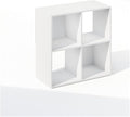 Furinno PELLI Book Shelf, 4-Cube Bookshelf, Cube Storage Organizer Bookcase, 11.7 x 23.7 x 23.8, for Living Room, Bedroom, Home Office, White