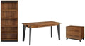 Pemberly Row Set of 3 Writing Office Table & Filing Cabinet & Bookcase