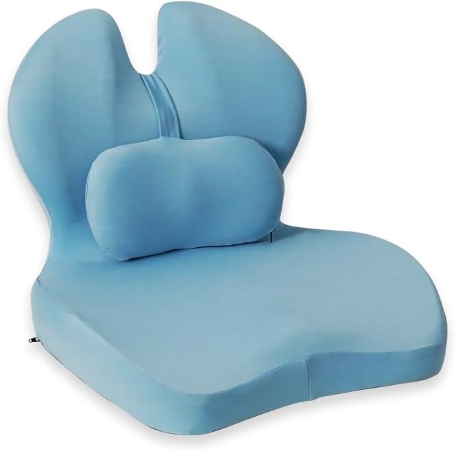 Adjustable Memory Foam Lumbar Cushion - Ergonomic Lower Back Support Pillow with Cotton Cover, Mid-Height Customizable Design for Office Chair, Car Seat, Long Sitting (Pink, Large)