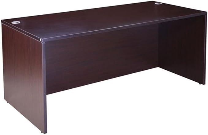 Boss Office Products Holland 42" Executive L-Shape Corner Desk with Storage Pedestal and Lateral File, Mocha