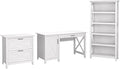 Pemberly Row Office Set, 54W Computer Desk, 5 Shelf Bookcase, 2 Drawer Lateral File Cabinet, Durable Wood Construction, Multiple Finishes, Adjustable Shelves, Home Office Furniture Solution