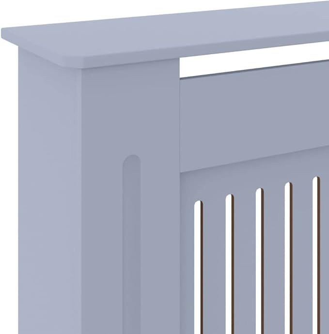 MDF Radiator Cover Cabinet Shelf, Heater Heating Side Stand Radiator Cover Living Room Furniture Decor, Gray 80.7"x8.1"x32.1",-453