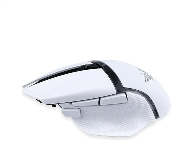 Razer Basilisk V3 Wired Gaming Mouse Case - Top Case Shell Housing with Mice Feet Sticker Replacement (White)