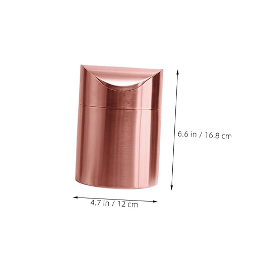 Luxshiny Bathroom Trash Can Lid Mini Can Press Lid Countertop Garbage Bin Tiny Waste Basket Rustic Decorative Storage Bin