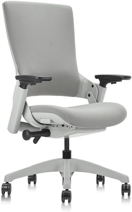 Furniture of America Quade Modern 2-Piece White Metal Adjustable Desk and Chair Home Office Set