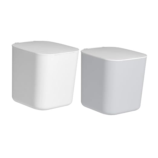 SOLUSTRE 2pcs Mini Trash Can Lids Storage Bin Lids for Desk Slim Garbage Can Covers Waste Containers for Car Desktop Litter Bins