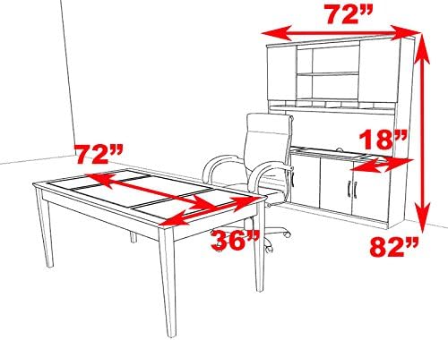 3pc Traditional Rectangular Modern Executive Office Desk Set, RO-SOR-D13