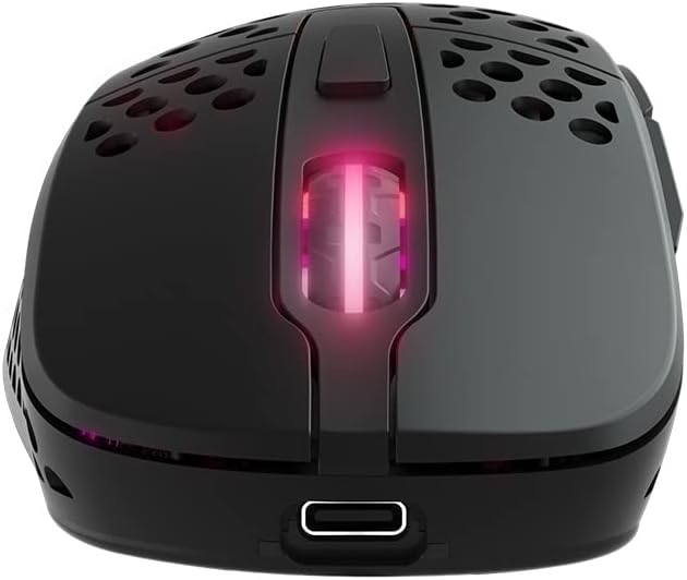 Xtrfy M4 Wireless, Wireless Ultra-Light Gaming Mouse, Optimised for E-Sports, 2.4 GHz, RF RGB Lighting, Adaptable Ergonomic Right-Handed Mouse, Rechargeable, Black