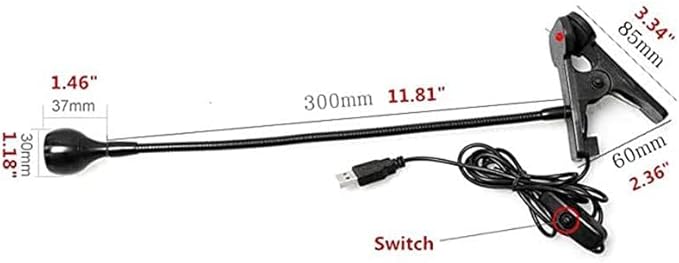 LED Desk Lamp Clip On Light,360°Flexible Gooseneck and Clamp Reading Light,Portable USB Powered Task Light with Clamp,Night Light Clip on for Desk, Bed Headboard and Computers Black