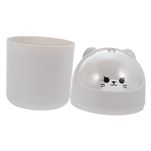 Mini Desktop Trash Can Lid Slim Garbage Bin for Bedroom Office Car Small Trash Bin for Table