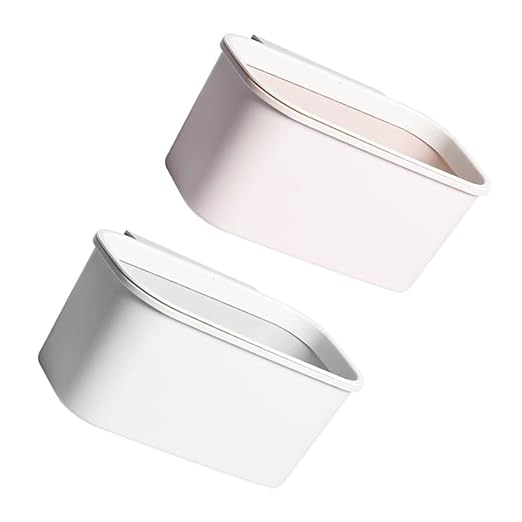 Ciieeo 2pcs Desktop Hanging Trash Cans Cute Slim Rubbish Containers for Bedroom Recycling Waste Bin Organizers