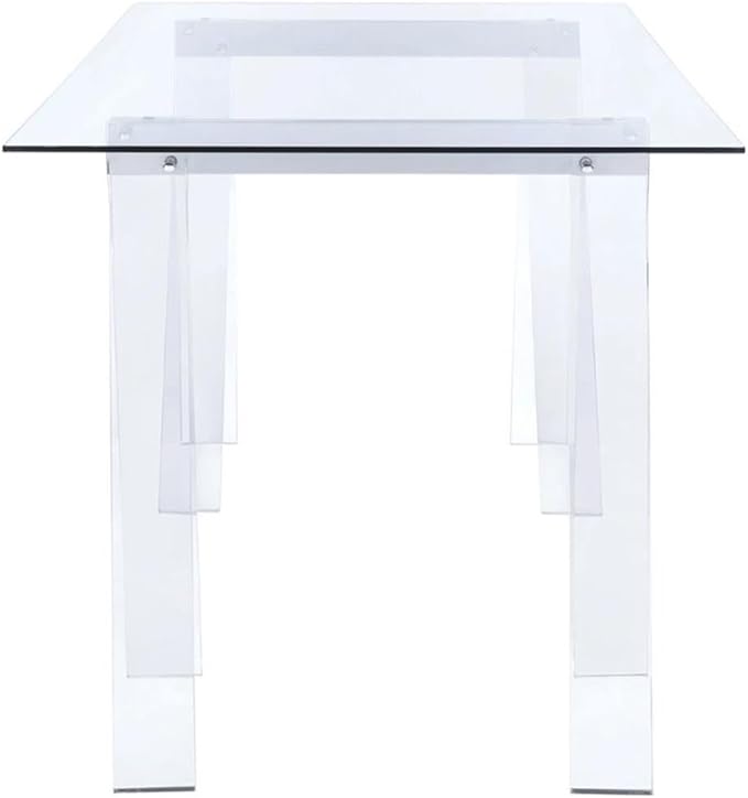 Home Square 2 Piece Set with Acrylic Office Swivel Chair and Writing Desk