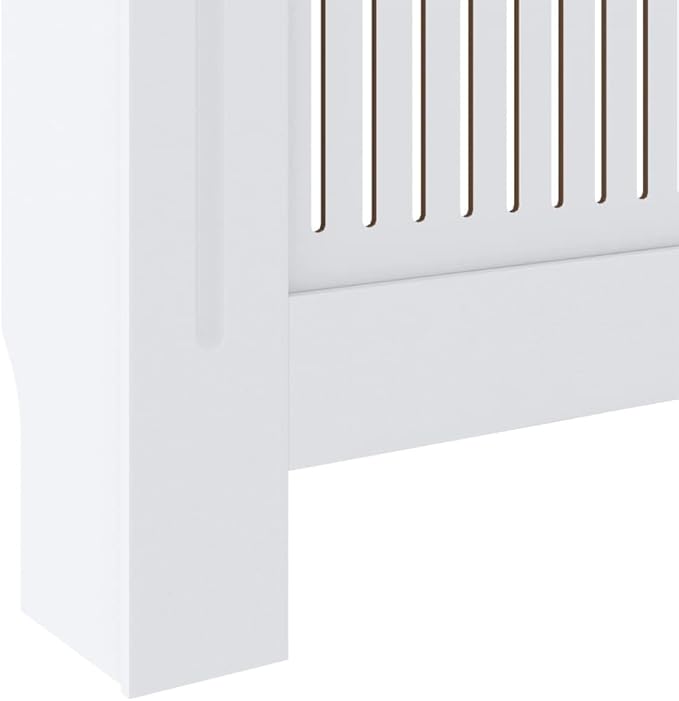 MDF Radiator Cover Cabinet Shelf, Heater Heating Side Stand Radiator Cover Living Room Furniture Decor, White 80.7"x8.1"x32.1",-451