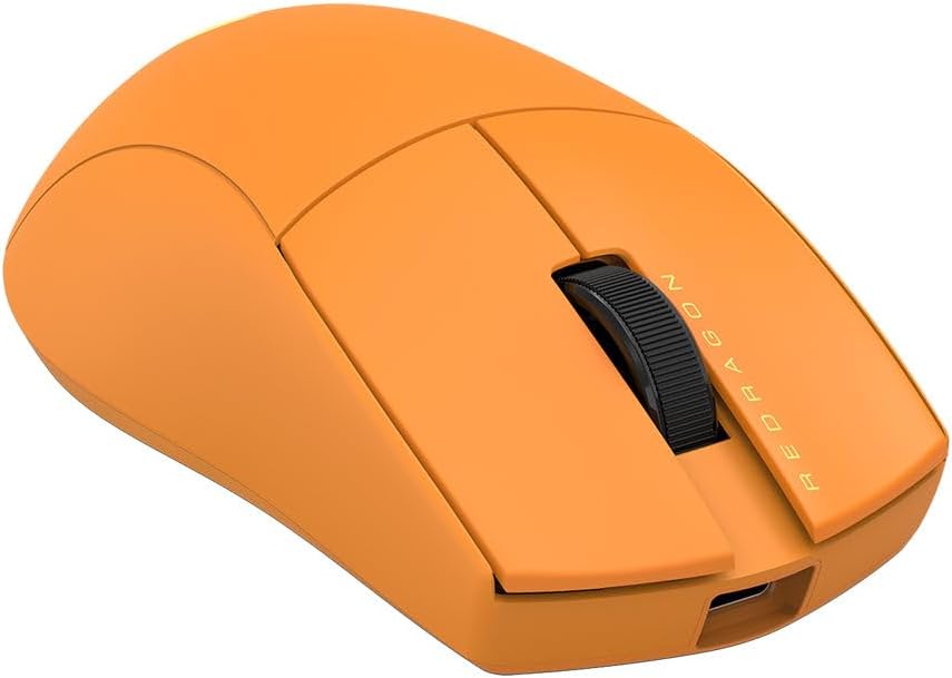Redragon M916 ULT Wireless 8K Polling Rate Gaming Mouse, 54G Ultra-Lightweight 30,000 Max DPI Gaming Mice w/Ergonomic Natural Grip Build, Full Programmable Buttons, Orange