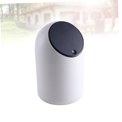 DECHOUS 2 Pcs Desktop Waste Container Black Mini Trash Can Desk Trash Can Simple Chic Design