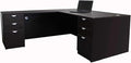 Boss Office L-Shape Desk with Pedestal in Mocha
