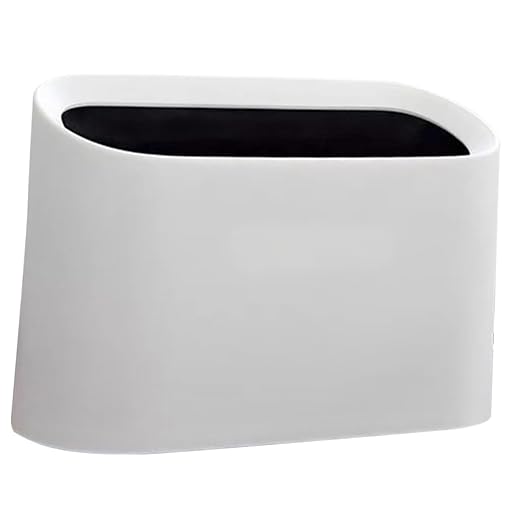 MAGICLULU Desktop Trash Can Slim Portable Wastebasket for Home Office and Car Mini Multifunctional Garbage Bin with Opening for Easy Disposal Stylish White Design