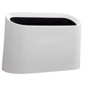 MAGICLULU Desktop Trash Can Slim Portable Wastebasket for Home Office and Car Mini Multifunctional Garbage Bin with Opening for Easy Disposal Stylish White Design