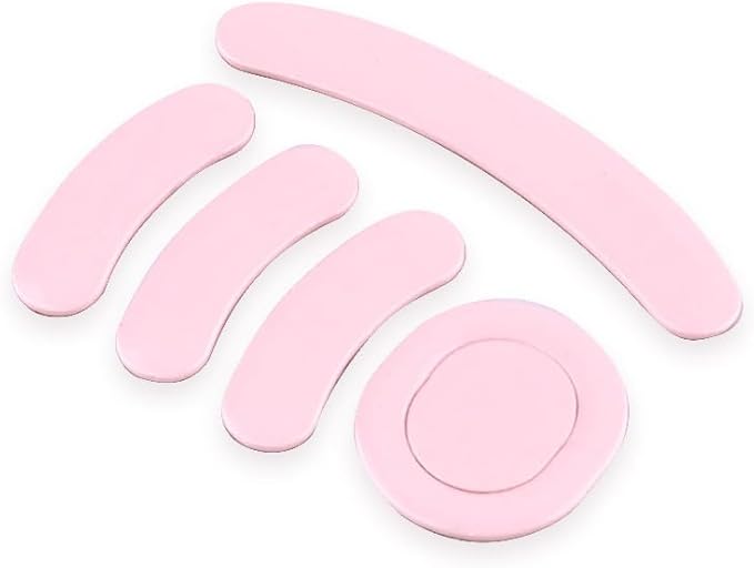 HUYUN 2sets Pink Rounded Curved Edges Mouse Feet Skates Replacement for Logit G PRO Wireless GPW Gaming Mouse