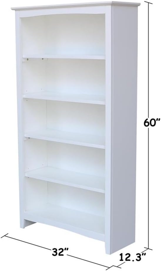 International Concepts Shaker Bookcase - 60" H White