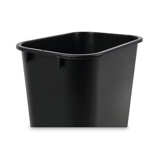 Boardwalk 3485201 14 qt Plastic Soft-Sided Wastebasket - Black