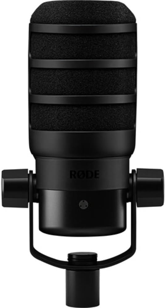 Rode PodMic USB and XLR Dynamic Podcasting Microphone | Black Bundle with Pop Filter + Desktop Microphone Stand + XLR Cable + Cleaning Cloth (5 Item)