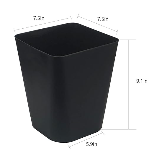 1.6 Gallon Small Trash Can Bathroom Wastebasket Garbage Can for Kitchen Office Bathroom,Pack of 2(1.6 Gallon(2 Pack), Black)